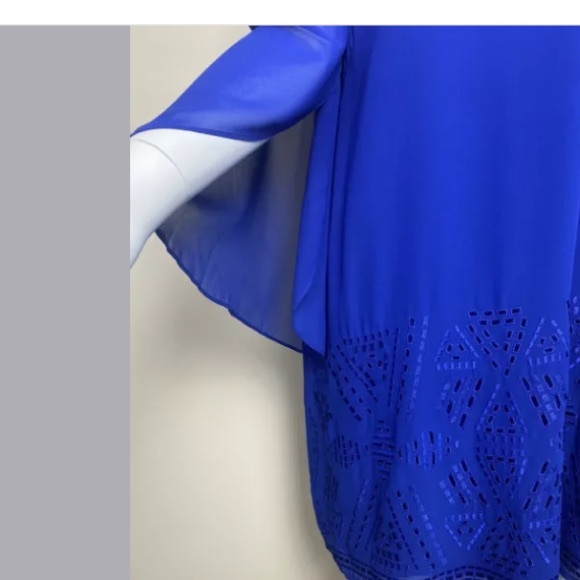 Tahari Arthur Dress brilliant blue Chiffon NWT - Picture 4 of 13